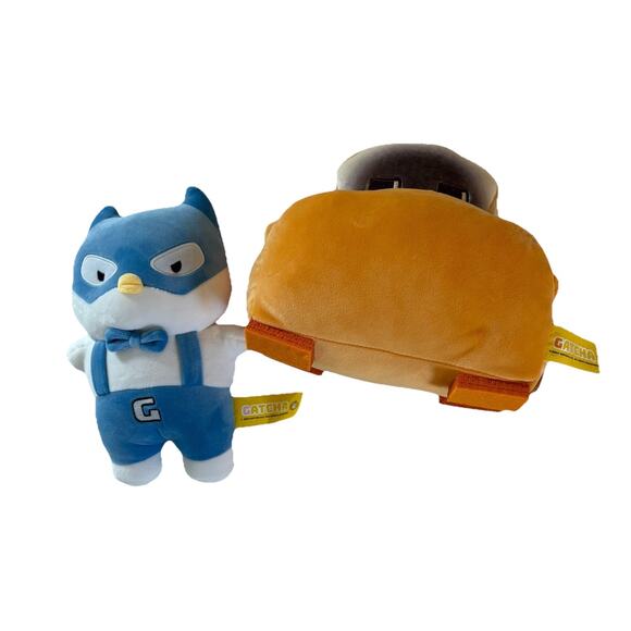 Plush Toaster Removable Happy Sad Toast & Masked Owl Gatcha Clawcade Edition 9” - Picture 1 of 15